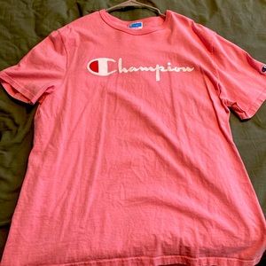 Pink champion t-shirt. Soft cotton and comfortable.